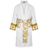 Versace Baroque Print Bathrobe White In White