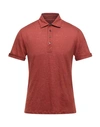 Ermenegildo Zegna Polo Shirts In Brick Red