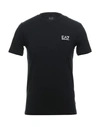 Ea7 Man T-shirt Black Size L Cotton In Black