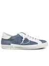 Philippe Model Prsx Daim Jeans Low-top Sneakers In Blue