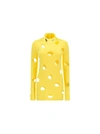 Prada Openwork High Neck Viscose Sweater In Yellow