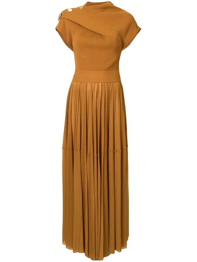 Proenza Schouler Women's Ribbed-knit And Jersey Maxi Dress In 220 Bronze/orange