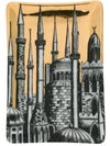 Fornasetti Minareti Rectangular Ashtray In Gold