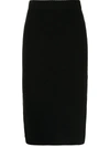 Emporio Armani High-waisted Bodycon Midi Skirt In Black