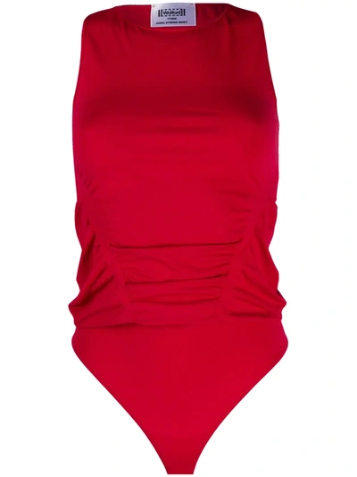 Wolford Juno Ruched Sleeveless Body In Red