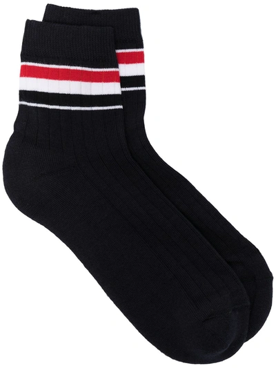 Thom Browne Rwb-stripe Socks In Blue