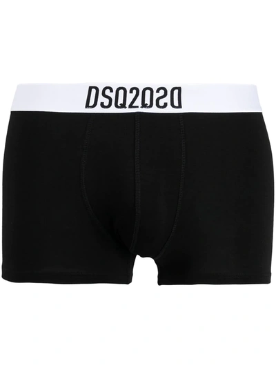 Dsquared2 Logo Waistband Briefs In Black