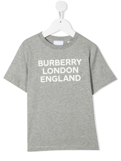 Burberry Logo Printed Cotton Jersey T-shirt In Grey