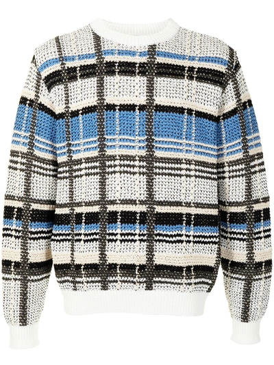 Coohem Madras-check Knit Jumper In White