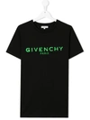 GIVENCHY TEEN CRACKED EFFECT LOGO T-SHIRT