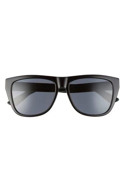 Gucci 57mm Polarized Square Sunglasses In Black/ Grey