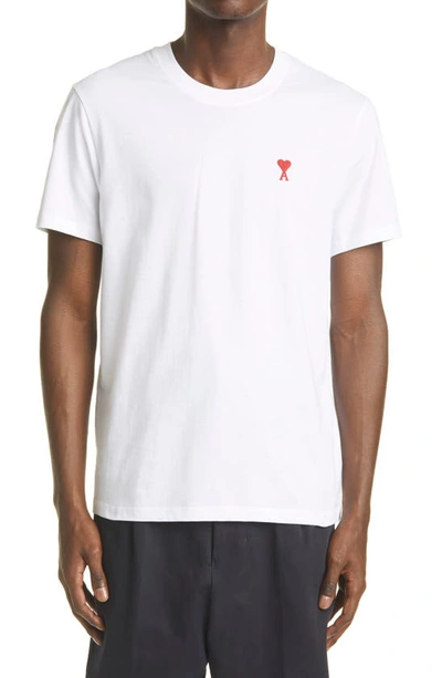 AMI ALEXANDRE MATTIUSSI AMI DE COEUR EMBROIDERED ORGANIC COTTON T-SHIRT,BFUTS001.724