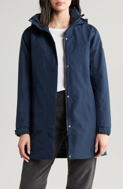 Helly Hansen Iona Hooded Waterproof Rain Jacket In Navy