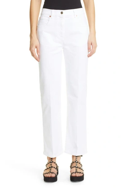 Valentino Straight-leg Jeans With Logo Detail In White