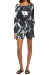 FRAICHE BY J TIE DYE LONG SLEEVE ROMPER,FD 2624T