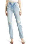Mother Blue The Rider Skimp High Waist Jeans In Confession