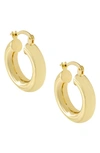 ADINAS JEWELS CHUNKY HOLLOW HOOP EARRINGS,A728GLD