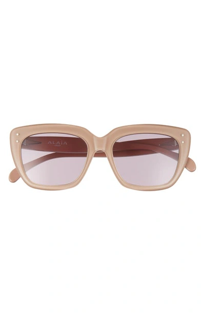 Alaïa 54mm Square Sunglasses In Beige/ Violet