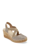 Toni Pons Saba Espadrille Wedge Sandal In Platinum Fabric