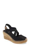 Toni Pons Saba Espadrille Wedge Sandal In Black Fabric