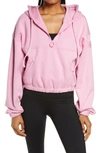 Alo Yoga Womens Parisian Pink Stadium Half-zip Cotton-blend Jersey Hoody S