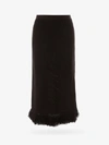 Bottega Veneta Women's Fringed Cotton-blend Knit Midi Skirt In Brown