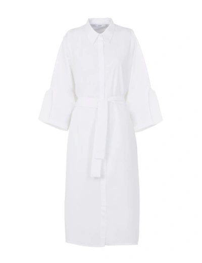 A-line Long Shirt Dress In White