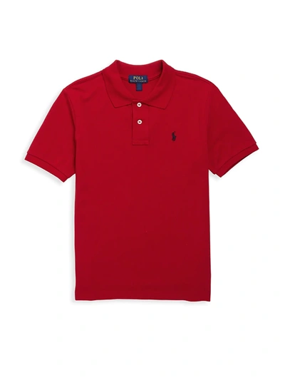Ralph Lauren Kids' Short-sleeve Logo Embroidery Polo Shirt In Red