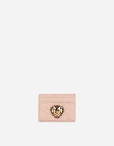Dolce & Gabbana Devotion Card Holder In Pale Pink