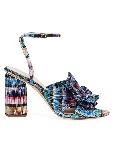 Loeffler Randall Women's Camellia Knotted Lamé Sandals In Rainbow