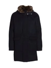 BRETT JOHNSON MEN'S DOUBLEFACED CASHMERE NUTRIA FUR-TRIMMED DOWN COAT,400013393792