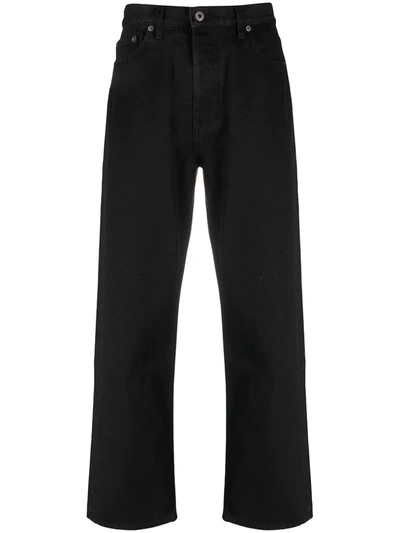 Valentino Logo-patch Stretchy Jeans In Black