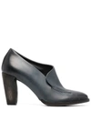 DEL CARLO SLIP-ON HEELED LEATHER PUMPS