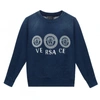 Versace Logo Stretch-cotton Sweater In Pink