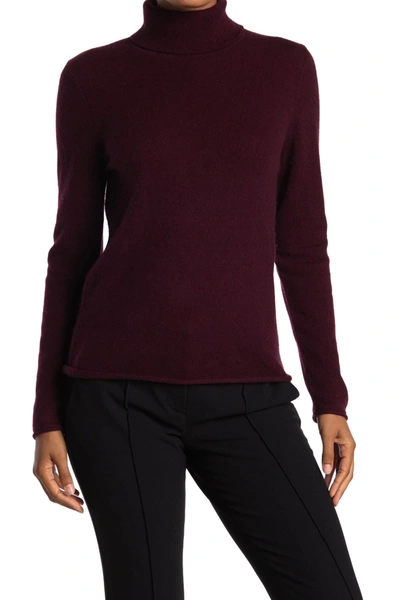 M Magaschoni Cashmere Turtleneck Sweater In Red Wine Heather
