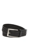 Joe's Jeans Leather Stretch Braid Belt In Black