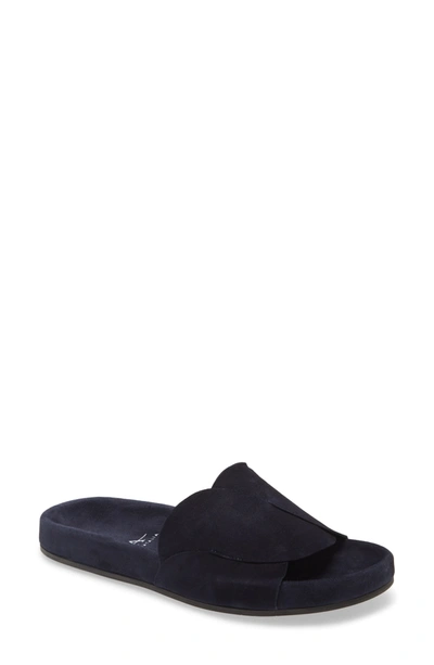 Aquatalia Ivey Slide Suede Sandal In Indigo