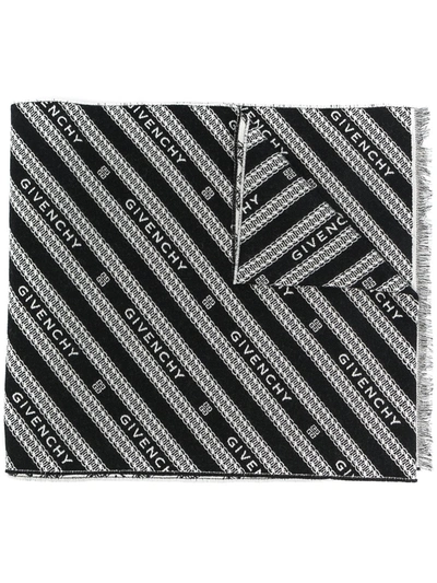 Givenchy Chain Print Scarf In Black