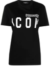 Dsquared2 Icon Logo Print Cotton Jersey T-shirt In Black