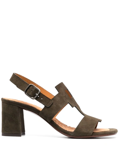 Chie Mihara Heeled Open-toe Leather Sandals In Green