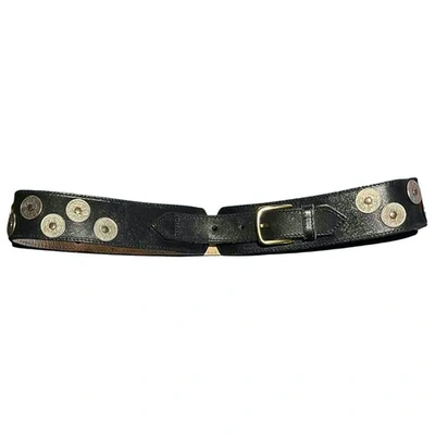 Pre-owned Kenzo Leather Belt In Black