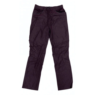Pre-owned Etro Straight Pants In Burgundy