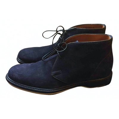 Pre-owned Bally Leather Boots In Blue
