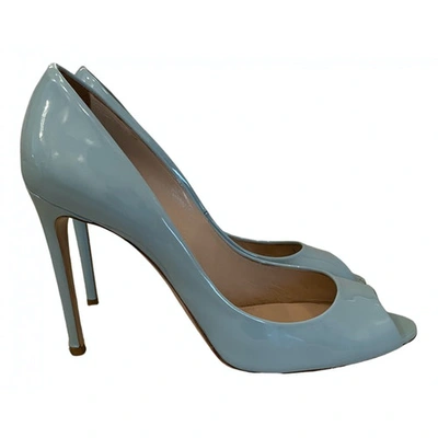 Pre-owned Casadei Patent Leather Sandals In Blue