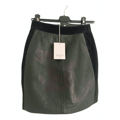 Pre-owned Pablo Leather Mini Skirt In Black