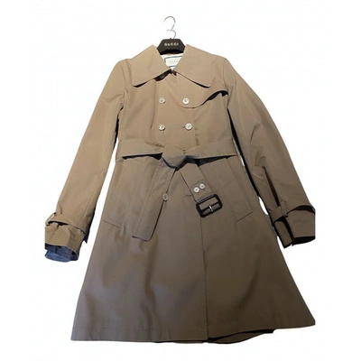 Pre-owned Gucci Trench Coat In Beige