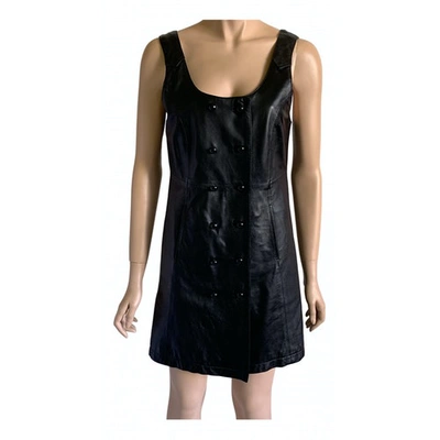Pre-owned See By Chloé Leather Mini Dress In Black