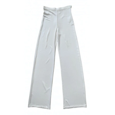 Pre-owned Genny Straight Pants In White