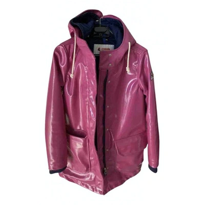 Pre-owned Invicta Patent Leather Trench Coat In Pink