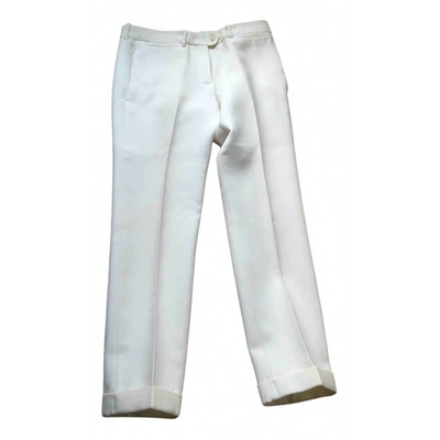 Pre-owned Neil Barrett Wool Straight Pants In White